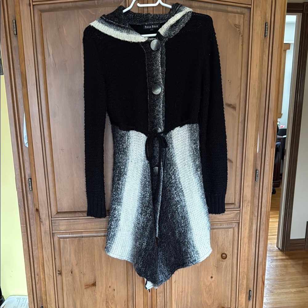 Black and Gray Cardigan Sweater